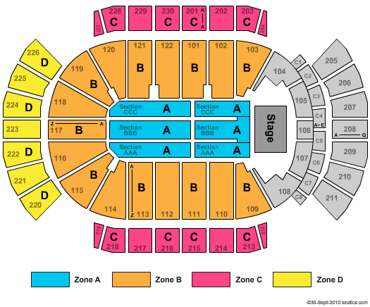 Desert Diamond Arena End Stage Zone Seating Chart